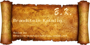 Brandstein Katalin névjegykártya